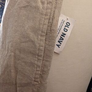 Linen blend wide leg high waist pants.